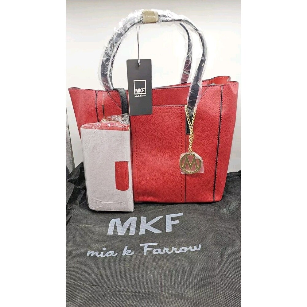MKF Collection Dinah 2-Piece Tote Bag Set with Wallet by Mia K (RED) & Free Gift